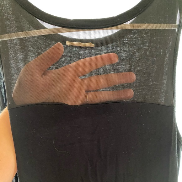 black midi dress with mesh - Picture 3 of 4